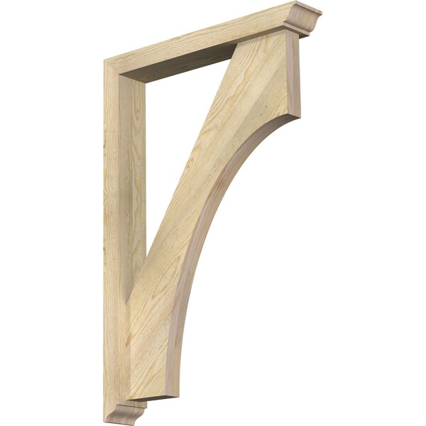 Ekena Millwork Westlake Traditional Rough Sawn Bracket w/ Offset Brace, Douglas Fir, 4"W x 24"D x 36"H BKT0402X24X36WTL01RDF - main